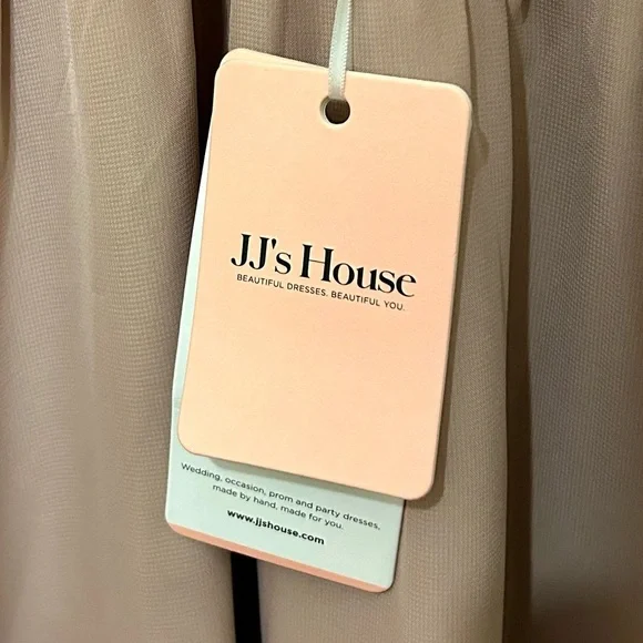 New JJ's House V-Neck Chiffon Lace Up Back Midi Dress in Pink Size Large - Picture 6 of 7